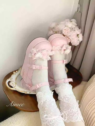 Doll-like hand-embroidered thick-soled Lolita shoes