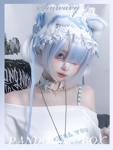 Aqua blue lolita wig cute wig