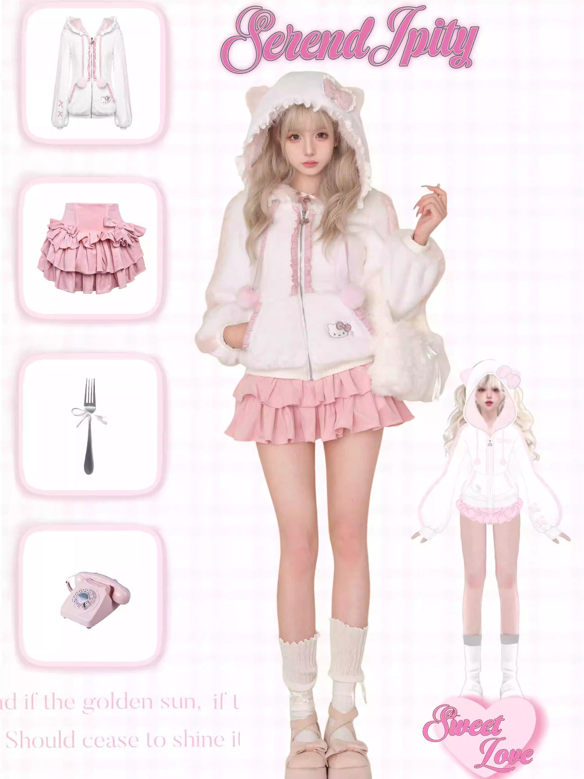 Kitten Plush Coat + Cake Skirt