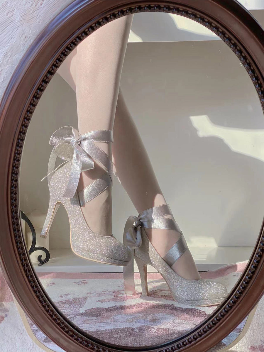 Lace-Up Ballerina High-Heel Elegant Lolita Mary Janes