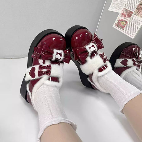 Lolita student girls' velvet shoes