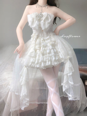 Swan ballet style original Alice in Wonderland Lolita cake wedding dress