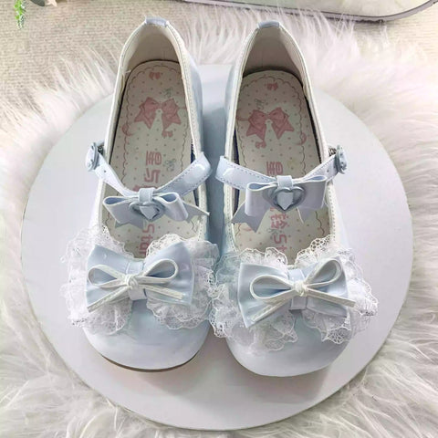 Doll lolita lace flat shoes for women