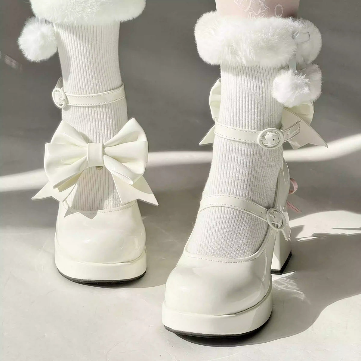 Lolita bow tie mary jane shoes