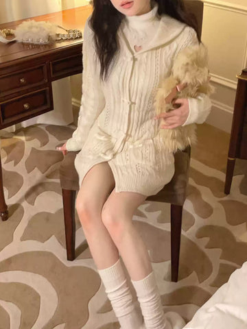 Bobon21 cream girl soft cardigan