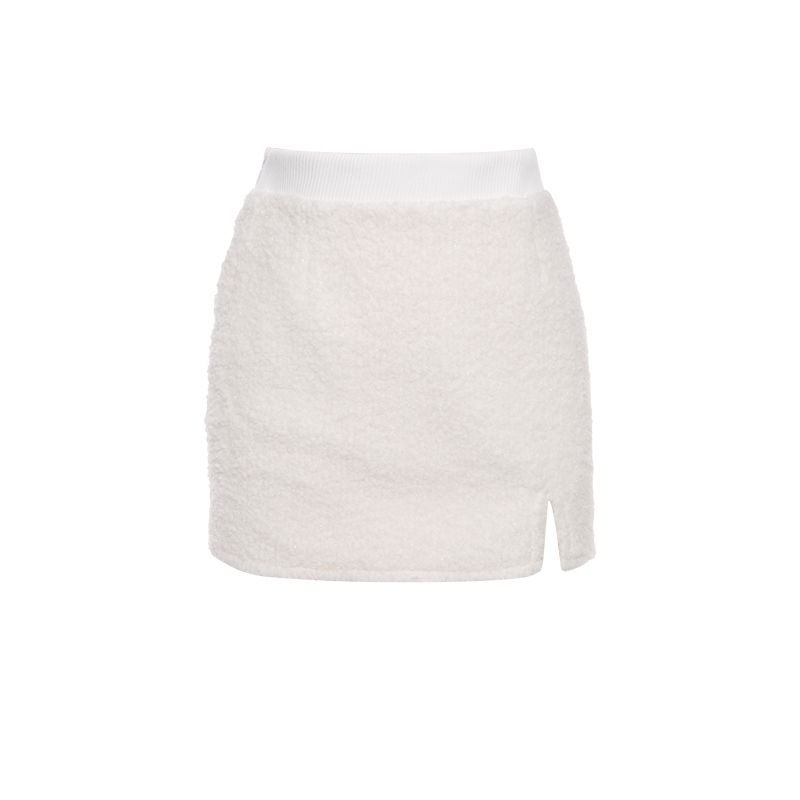 [Rabbit Ears] - Hooded Plush Top Short Skirt Set - Jam Garden