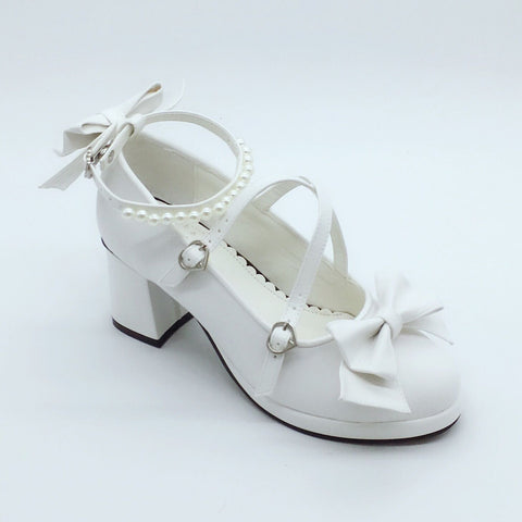 Lolita sweet girl shoes dress shoes pearl necklace