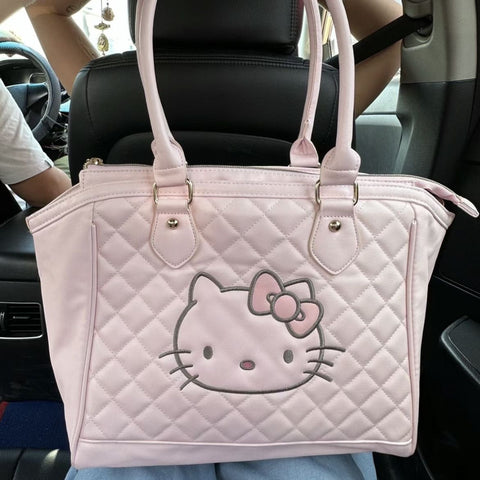 Second-hand Hello Kitty Tote Bag Cute Sweet Girl Soft Leather Shoulder Handbag