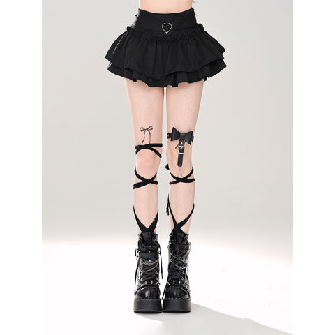 kellykitty Shibuya black skirt women's A-line summer tutu skirt