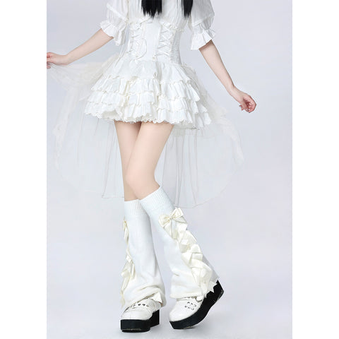 Original sweet lolita Japanese style bow wide leg socks