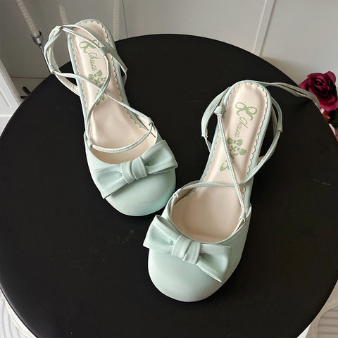 Original high heel strappy sandals with bow