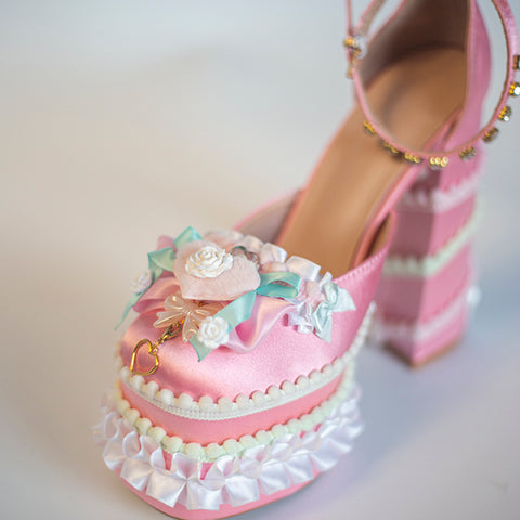 Original handmade lolita sweet hot girl Yabi y2k high heels