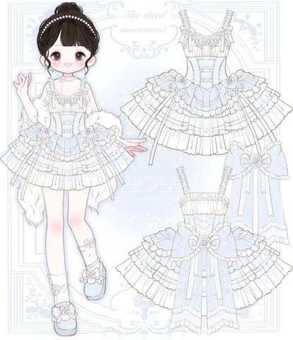 Original small gradient ballet style Lolita dress