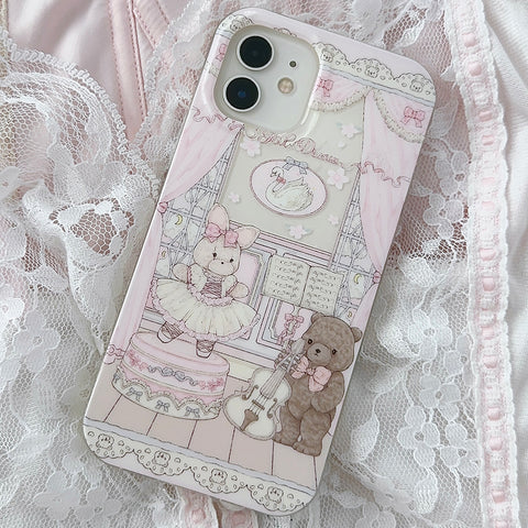 Cute bear original double layer mobile phone case