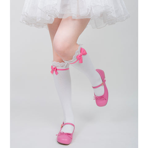 Original Doll-like Lolita Socks With Bow Knot Mid-calf socks