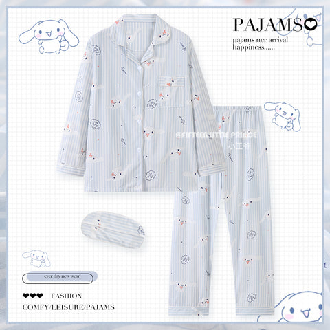 Women's cotton long sleeves cute pajamas