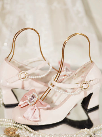 Original bow sweet and elegant medium high heels