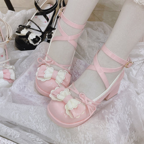 Lolita original high heels princess round head bow