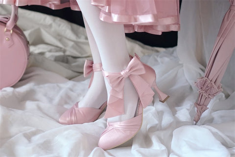Original high heel bow shoes Lolita sandals