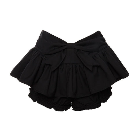 Niche Bow Short Skirt Lace Edge Hollow Top