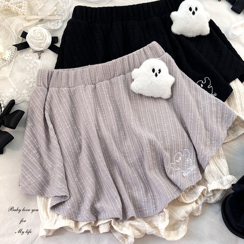 sleepingdoll little ghost embroidery cute top skirt pants set