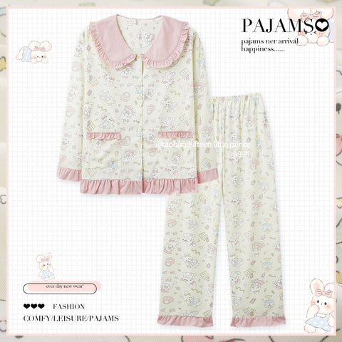 Hellokitty Pajamas Spring and Autumn Pure Cotton Long-sleeved Pajamas