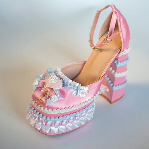 Original handmade lolita sweet hot girl Yabi y2k high heels