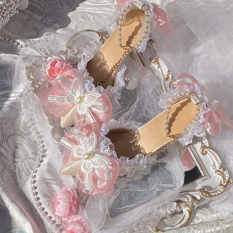Blue Lolita shoes Lolita shoes elegant sweet cla series high heels