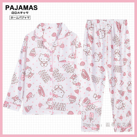Mikko Pajamas Women's Spring and Autumn Japanese Cute Long-sleeved Sweet Cartoon