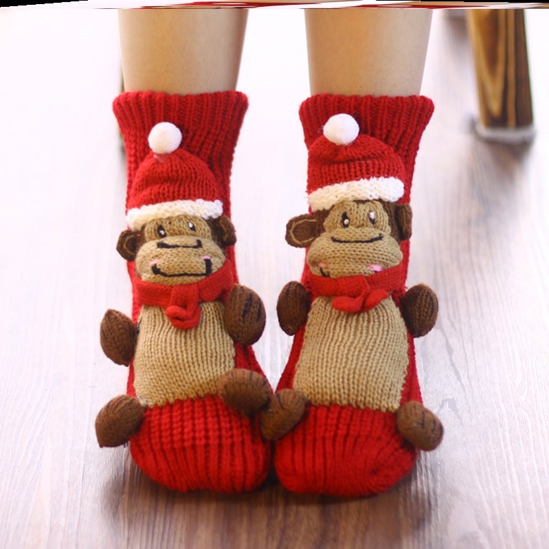 Christmas socks for adults cartoon cute warm woolen socks