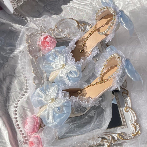 Blue Lolita shoes Lolita shoes elegant sweet cla series high heels