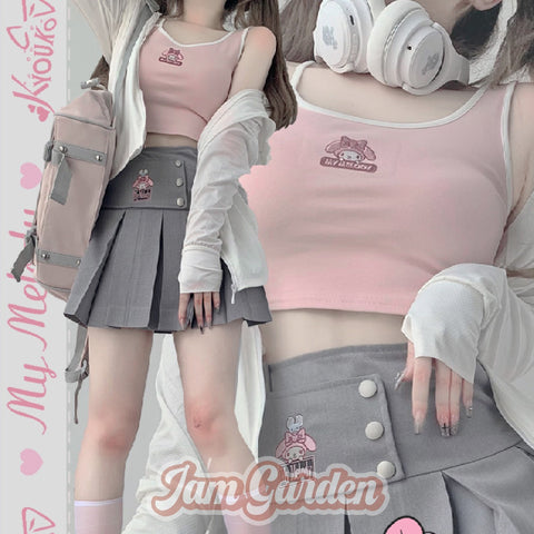 Sanrio Japanese Sweet Summer Breathable Fit Tops - Jam Garden
