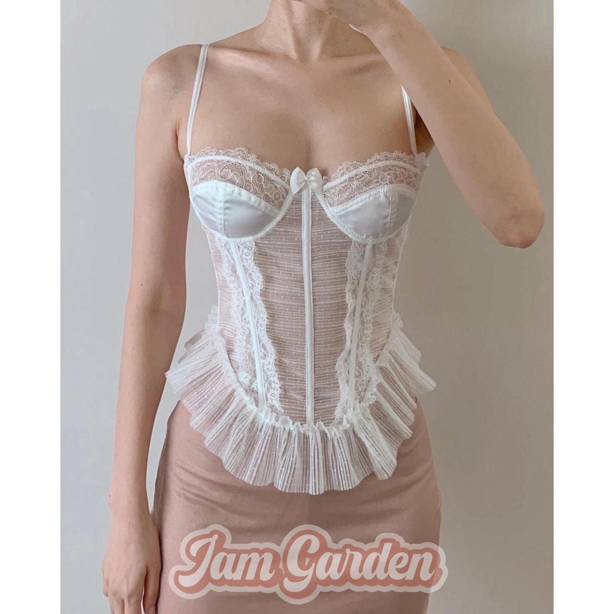 Sexy Lace V Neck Nightdress Women's Camisole Pajamas Set - Jam Garden
