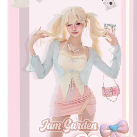 Summer Camisole Undershirt Sunscreen Cardigan Hip Half Skirt Suit Female - Jam Garden