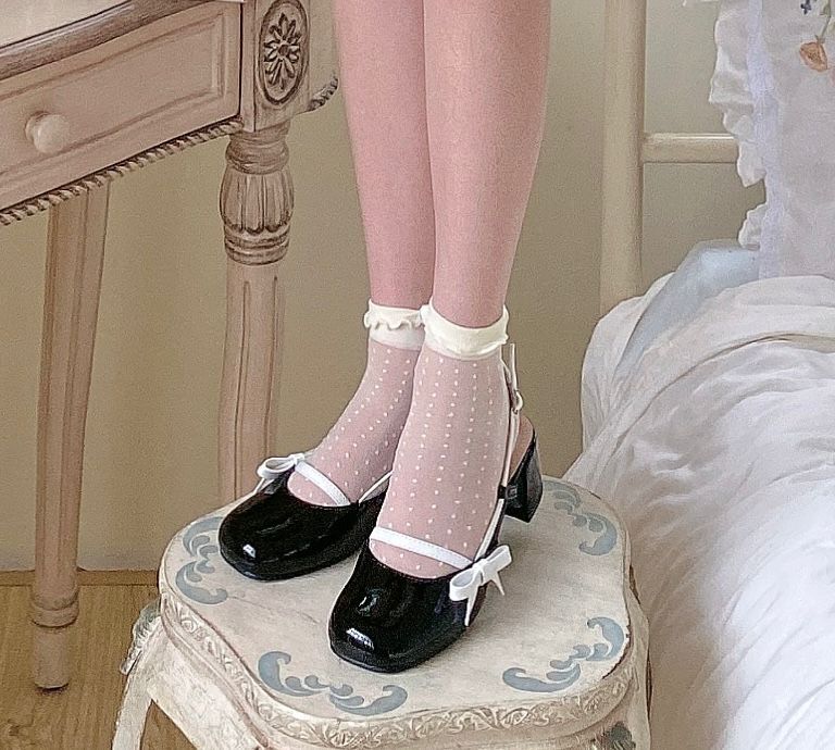 [Sweetheart Sniper] Summer Bow Knot Thick Heel Mary Jane Shoes - Jam Garden