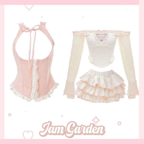 [Sleepwalking Gallery] Pink Vest Skirt + Top - Jam Garden