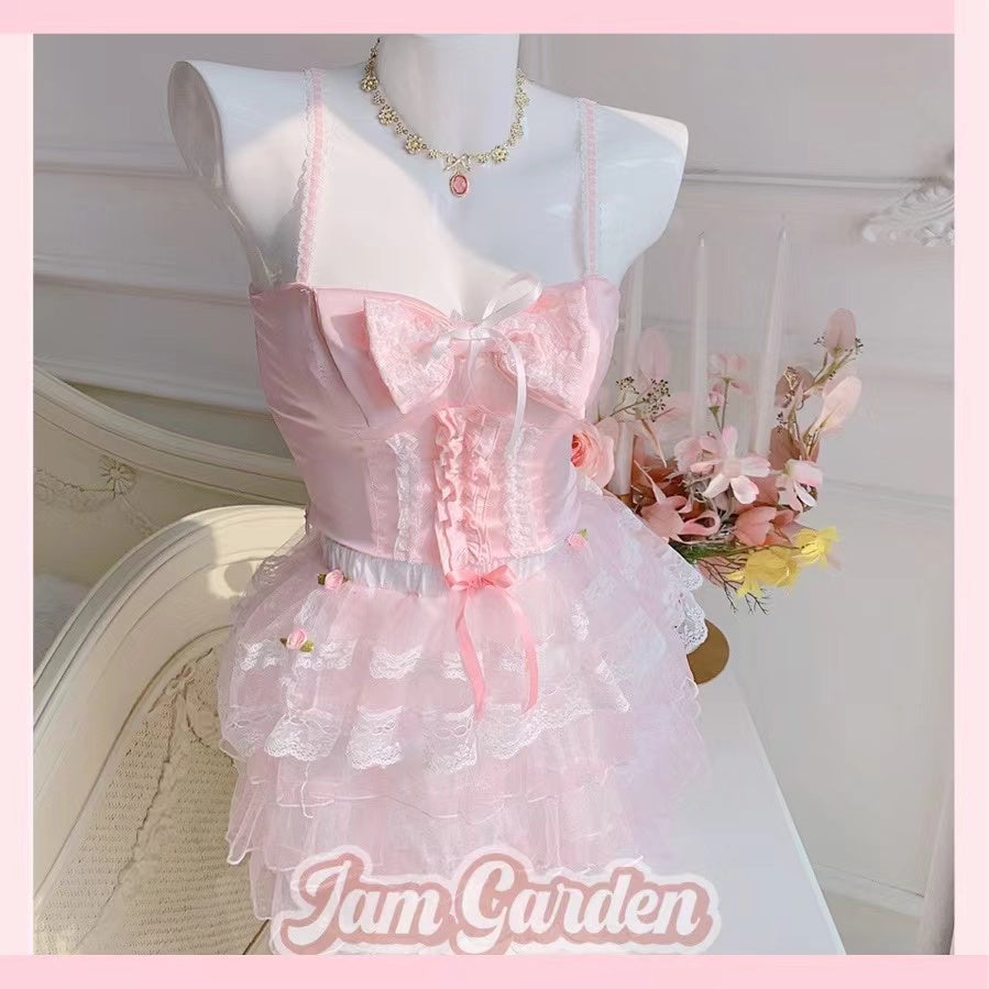 Summer Small Tail Bow Knot Strap Sling / Ballerina Girl Strap Cake Skirt - Jam Garden