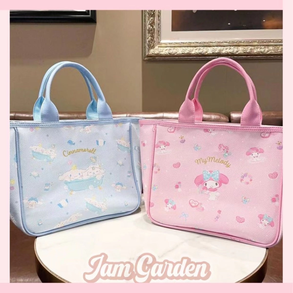 Sanrio Purple Kulomi Pu Handbag Big Ear Dog Girl Heart Big Capacity Mommy Bag Melody Hand Bag - Jam Garden