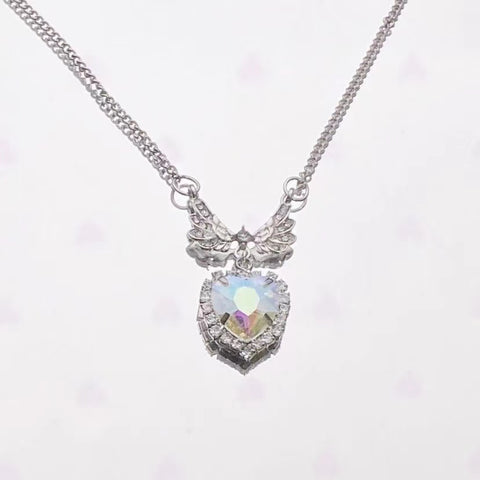 Subculture Cute Handmade Diamond Angel Wings Necklace