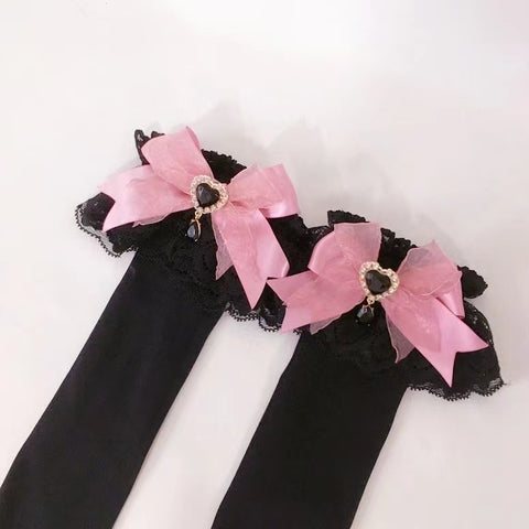 Original Handmade Lolita Girl Love Bow Lace Socks