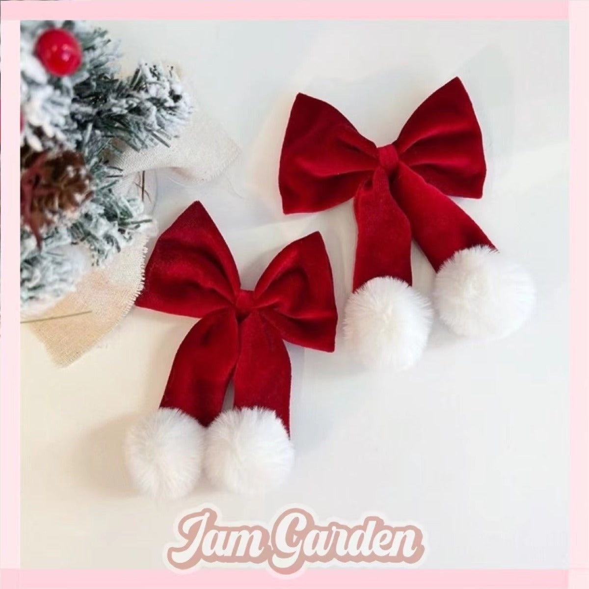 Velvet Red Bow Hairpin Cute Christmas & New Year Hair Accessories
