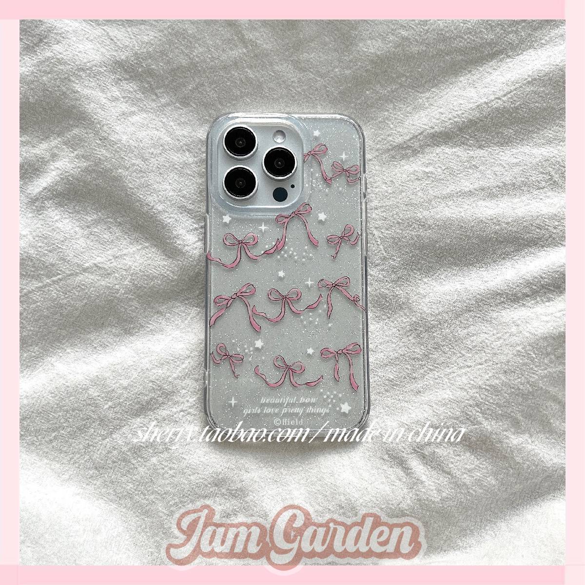 Gentle temperament glitter bow mobile phone case