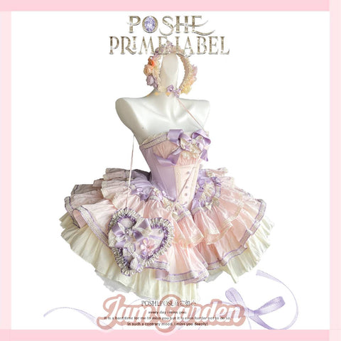 POSHEPOSE Lilac multi-layered lace ballet style princess dress