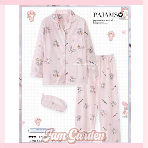 Women's cotton long sleeves cute pajamas