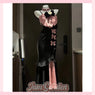 CherryKitty romantic date birthday elegant black pink fishtail skirt
