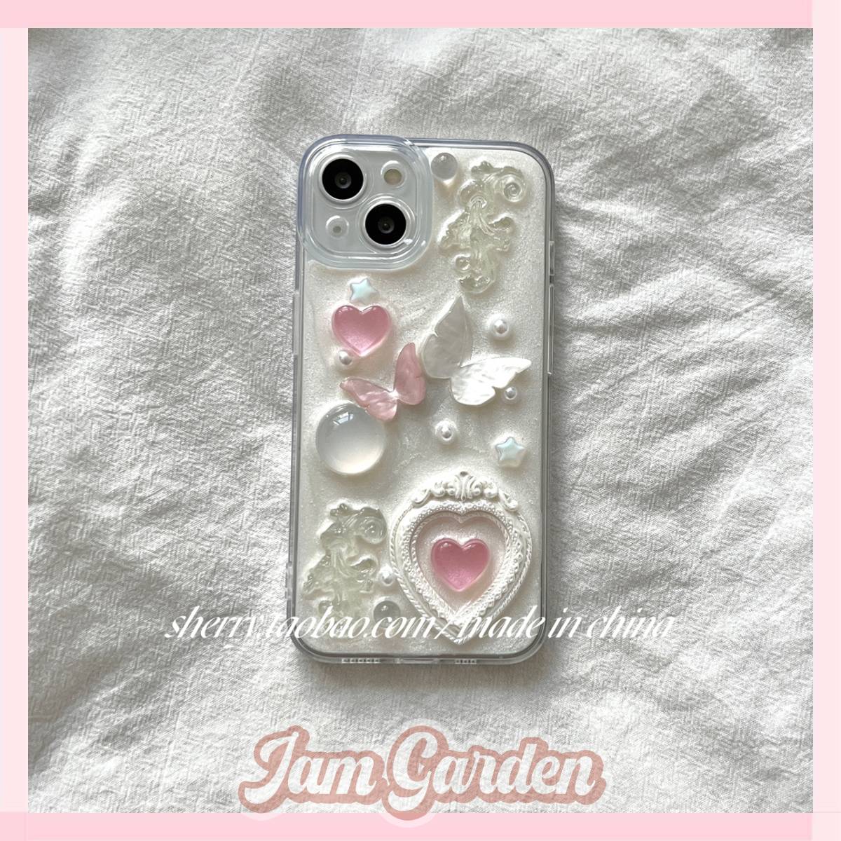 Girly Heart Butterfly Pearl Love Phone Case