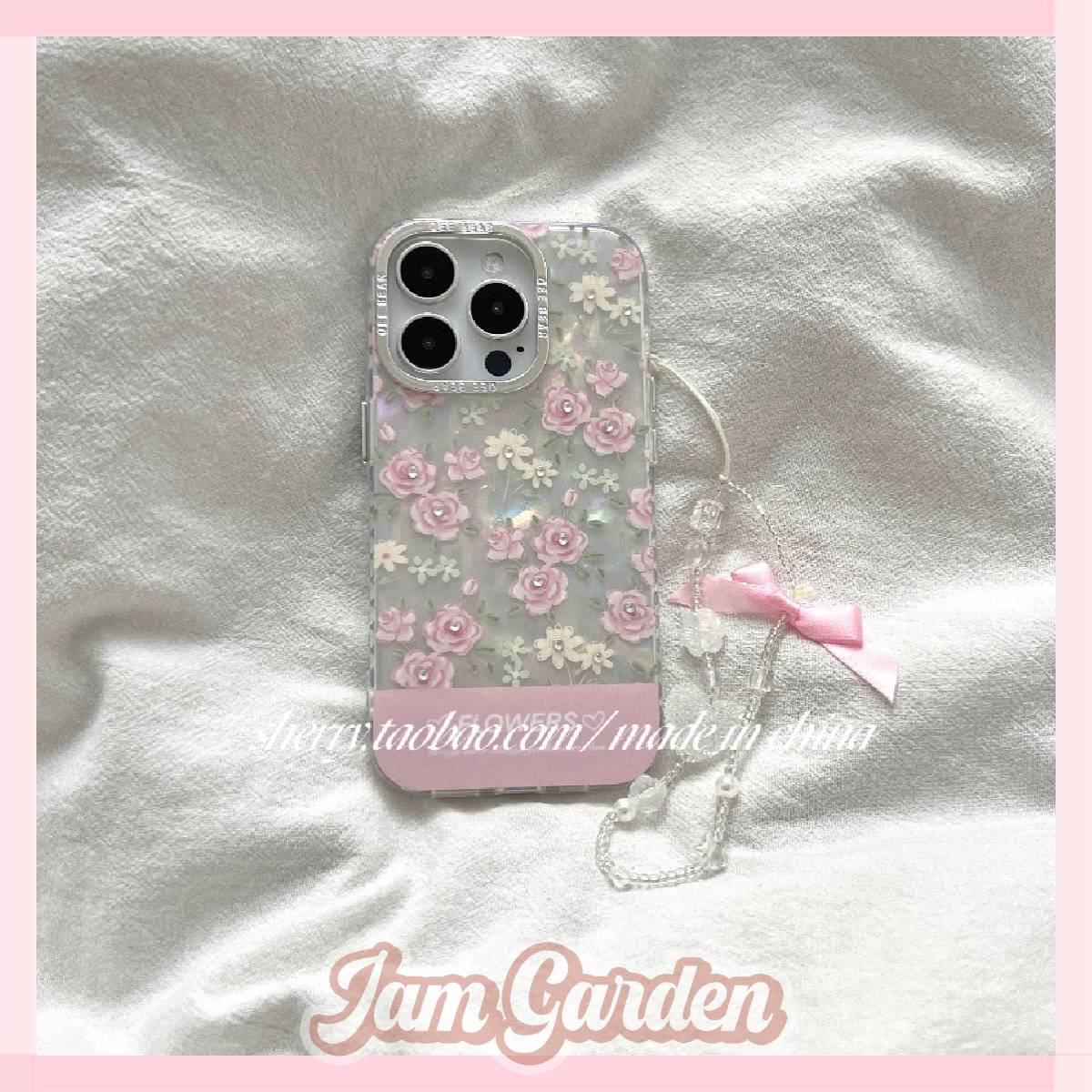 Gentle shell pattern dot diamond pink rose mobile phone case