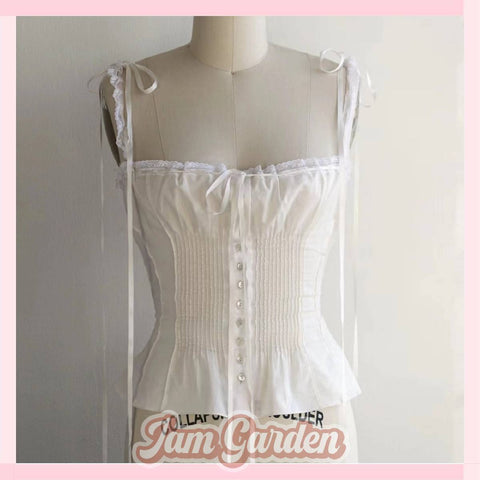 Lolita handmade designer suspenders white suspenders