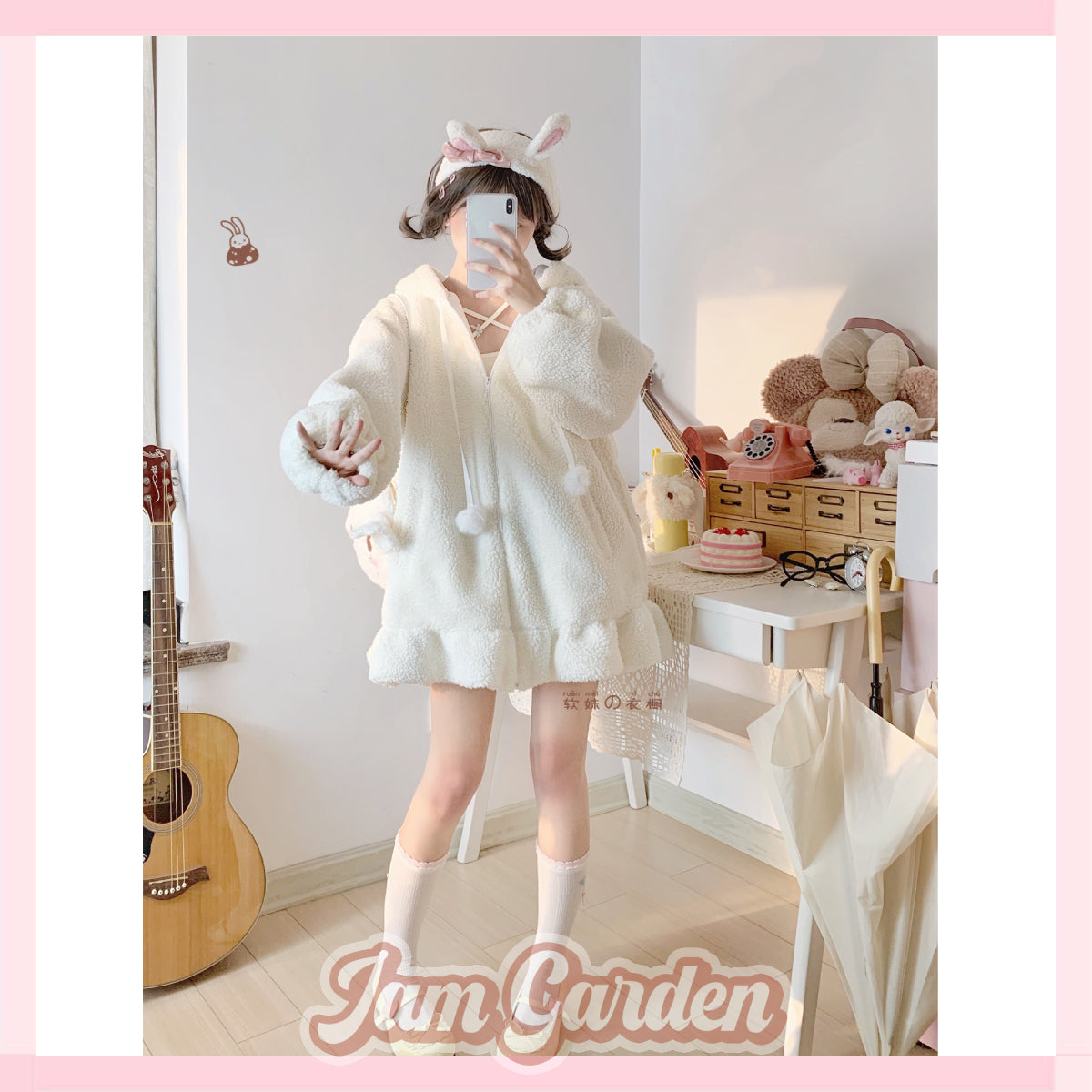 Japanese Cute Bunny Ears Soft Girl Thickened Cotton Jacket