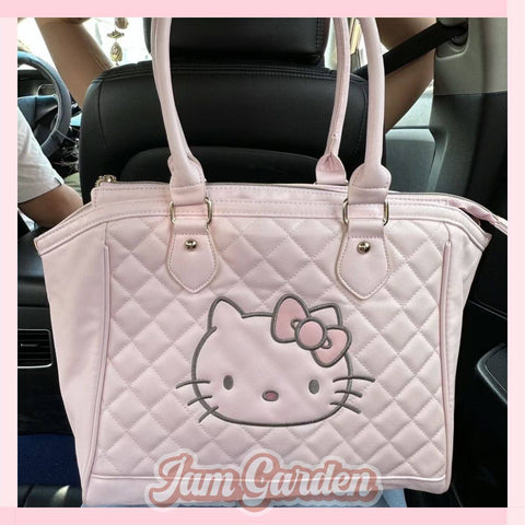 Second-hand Hello Kitty Tote Bag Cute Sweet Girl Soft Leather Shoulder Handbag
